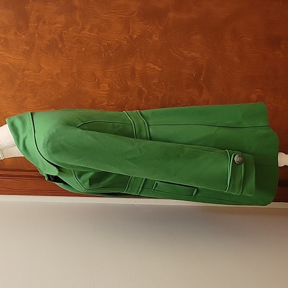 Anthropologie Green Wool-Blend Pea Coat - Picture 11 of 14